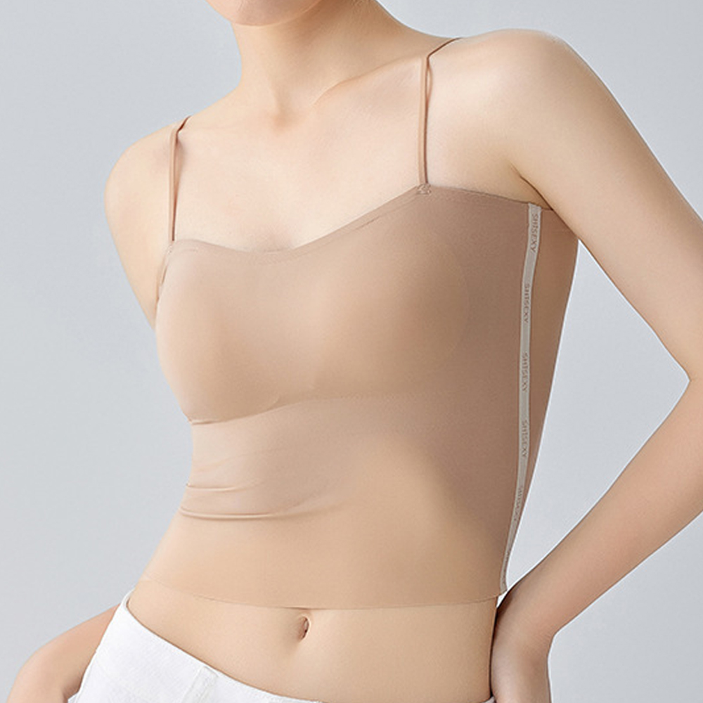 Women's Summer Seamless Bandeau Bra, Back Smoothing Camisole